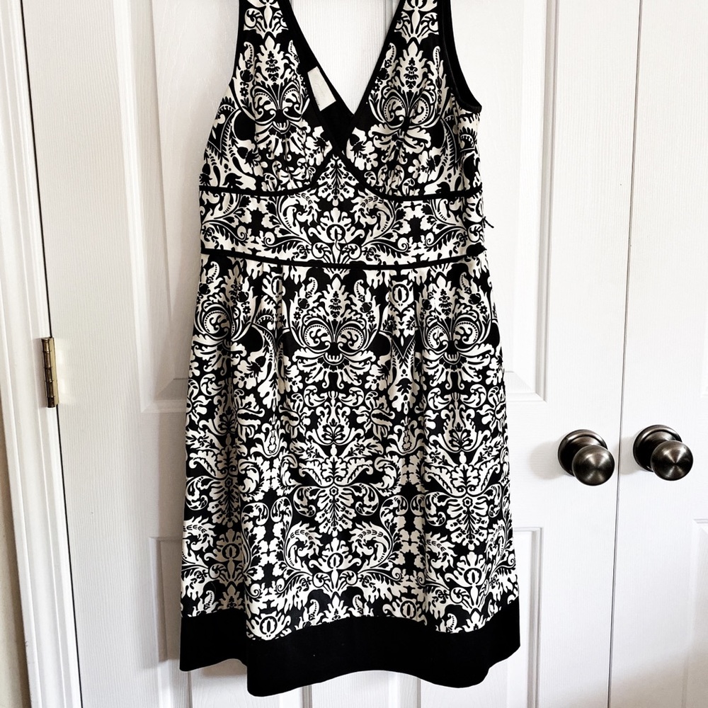 Donna Morgan Sleeveless Black and cream dress